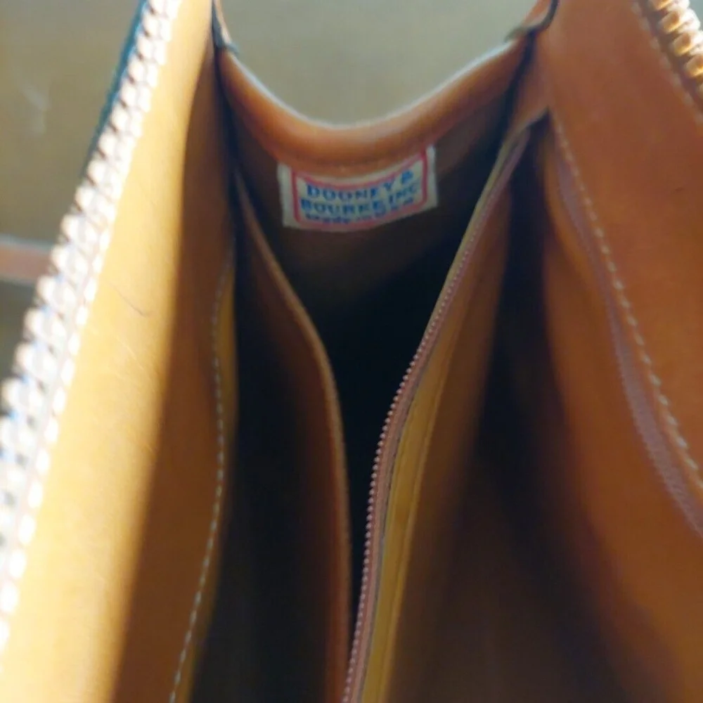 Dooney & Bourke Gray and Tan Pebbled Leather Satchel